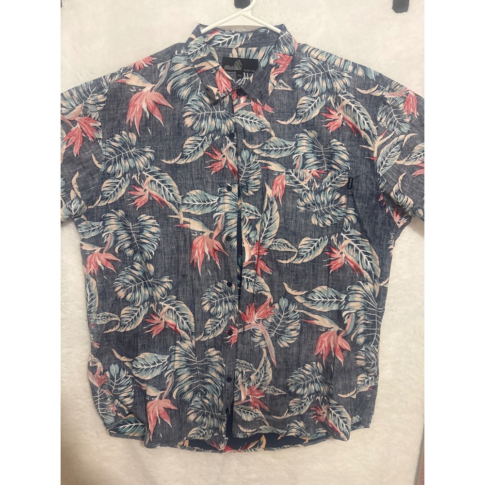 Molokai Surf Co. XXL Tropical Hawaiian Button Up Shirt Mens